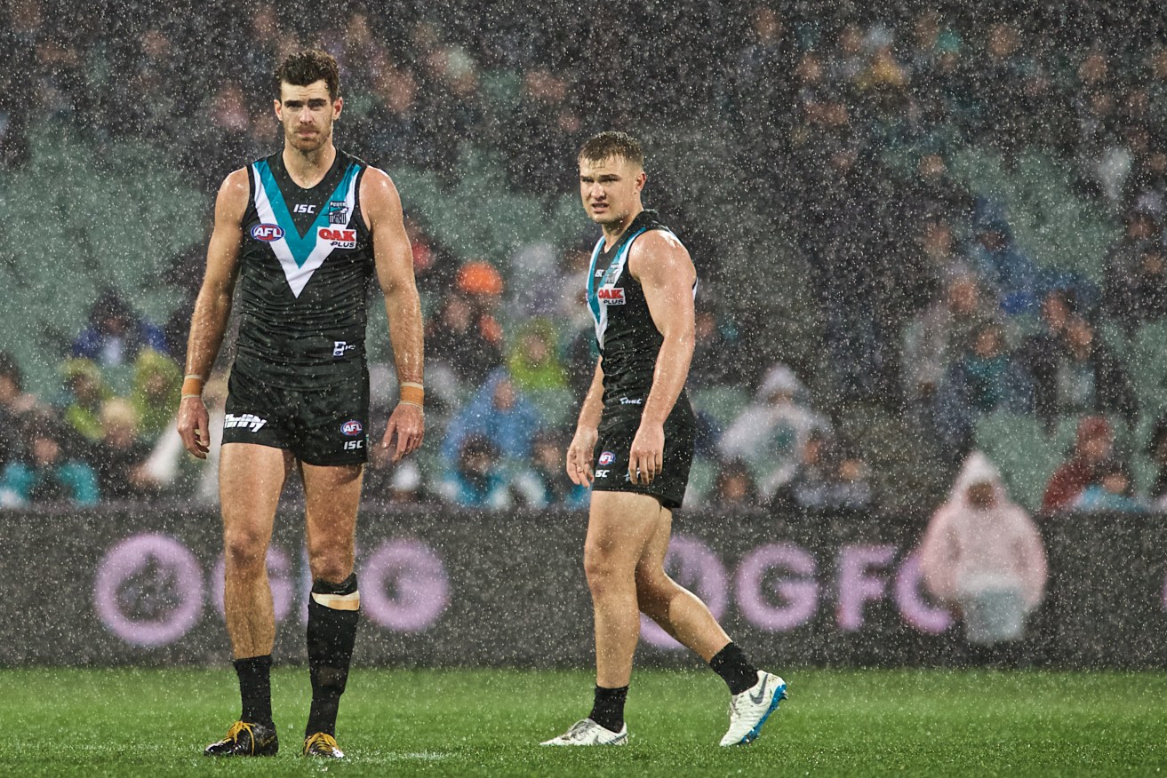 Port's night summed up in one concise shot. Photo: Michael Errey / InDaily