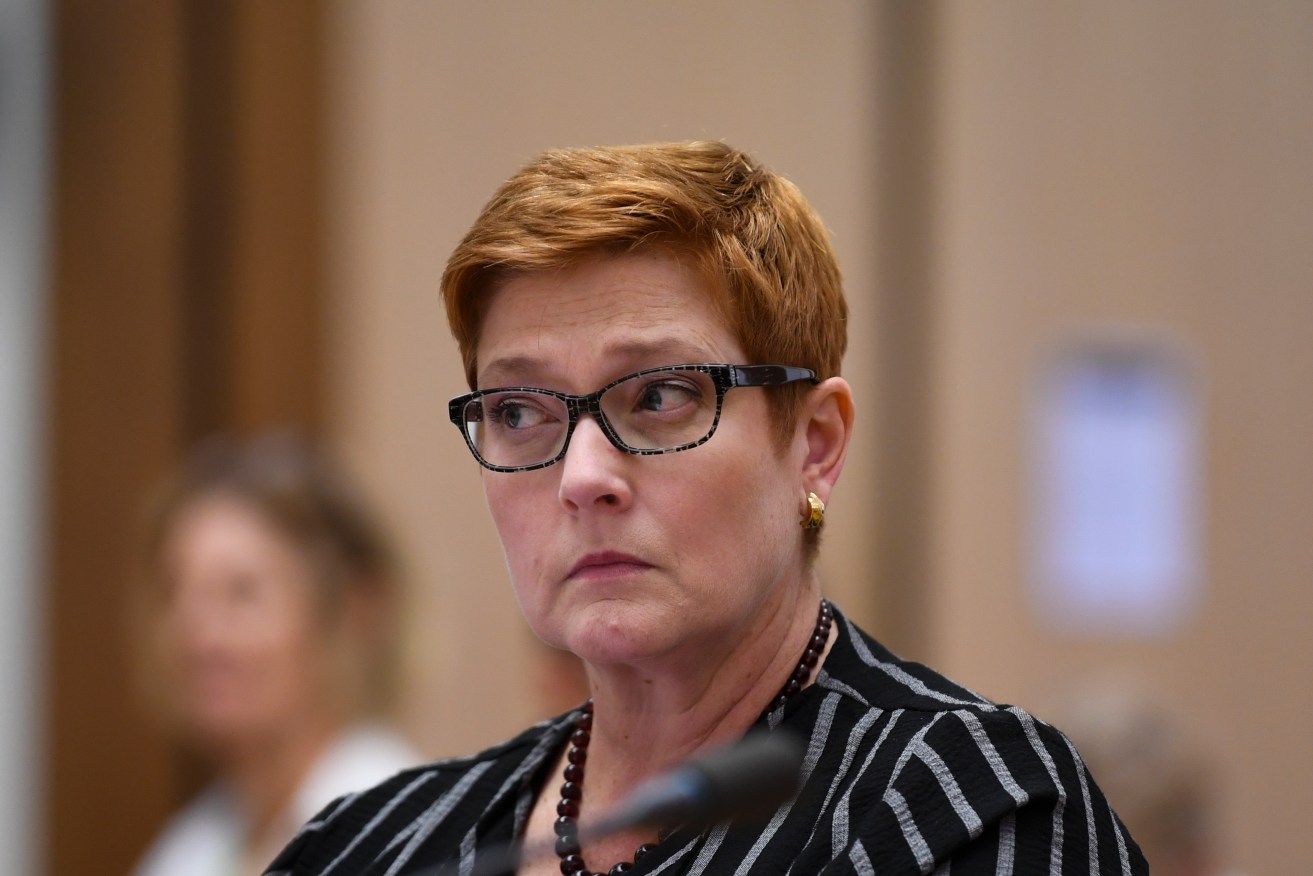 Marise Payne has been accused of hypocrisy over defending media freedom. Photo: AAP/Lukas Coch