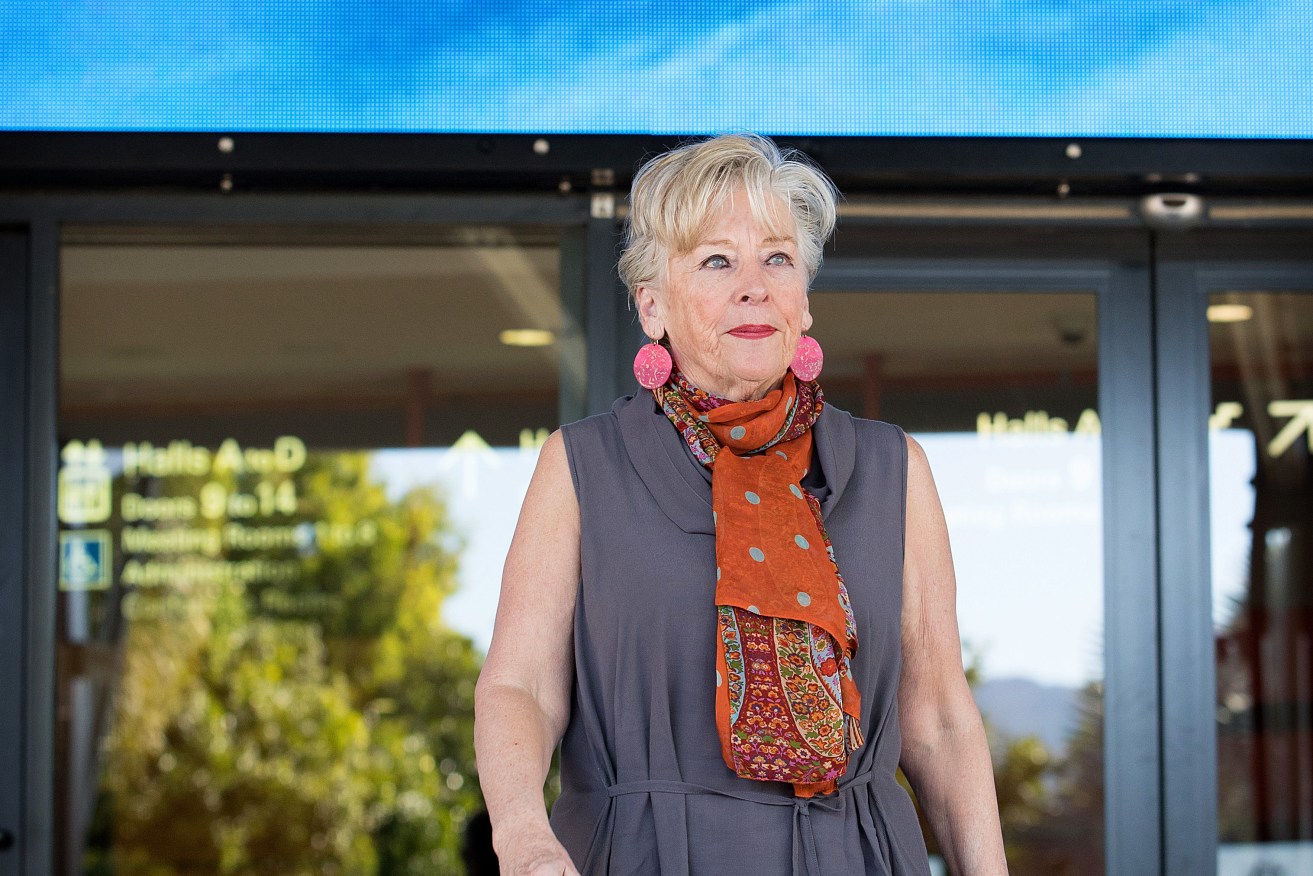 Maggie Beer arrives to front the Royal Commission into Aged Care Quality and Safety in Cairns. Photo: AAP/Marc McCormack