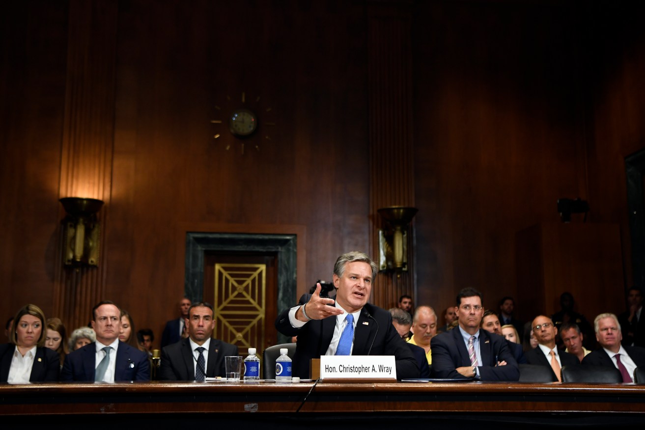 FBI Director Christopher Wray says Russia has not been deterred from interfering in US elections. Photo: AP/Susan Walsh