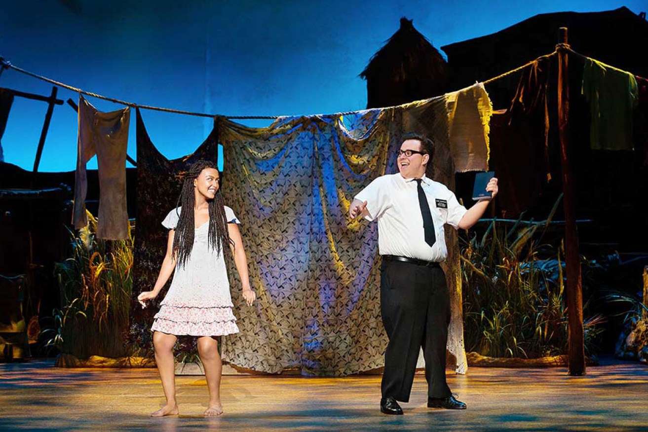 Tigist Strode and Nyk Bielak in The Book of Mormon. Photo: Jeff Busby