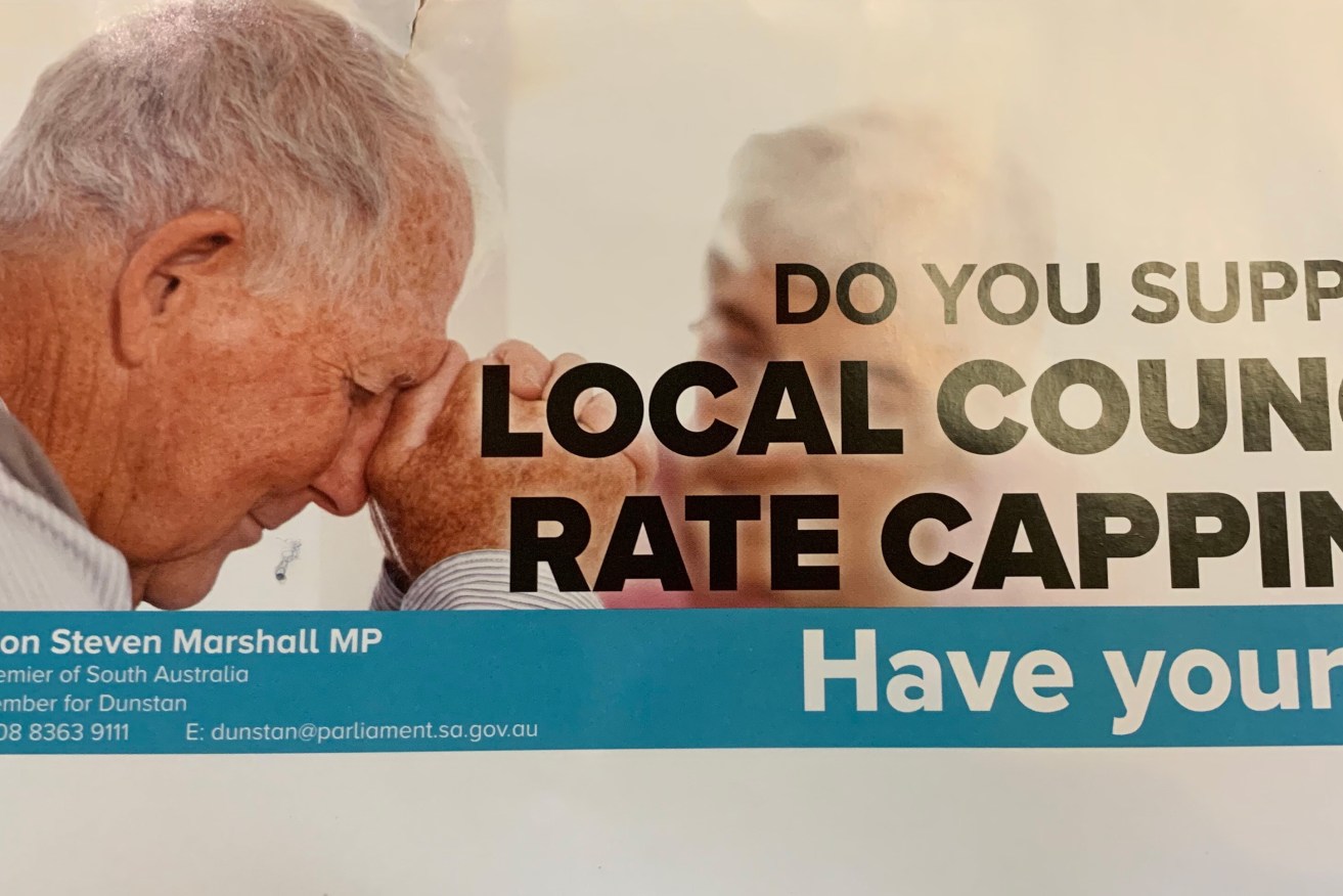 A leaflet distributed in Premier Steven Marshall's electorate. 