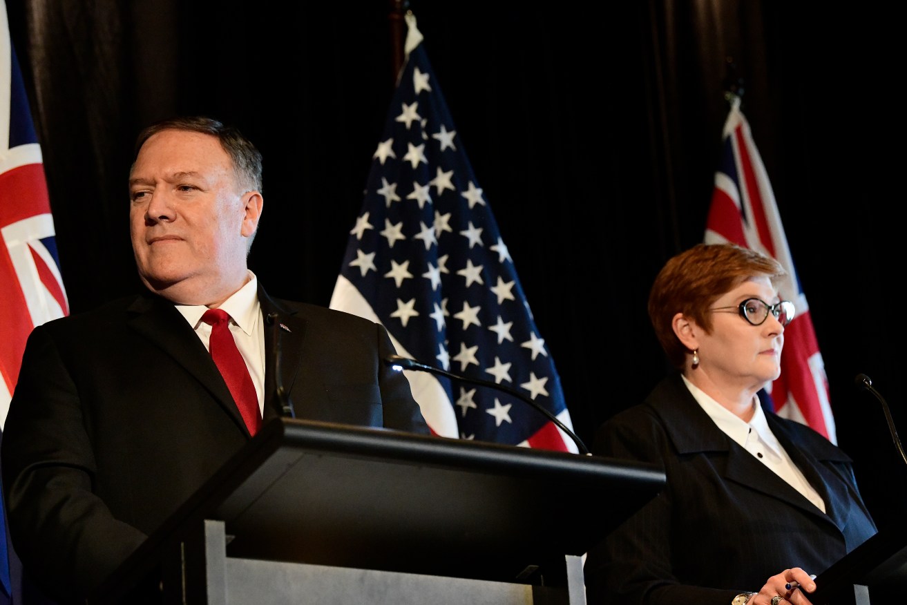 US secretary of state Mike Pompeo said Australia would need to give permission for missiles to be placed in northern Australia. Photo: AAP/Bianca De Marchi