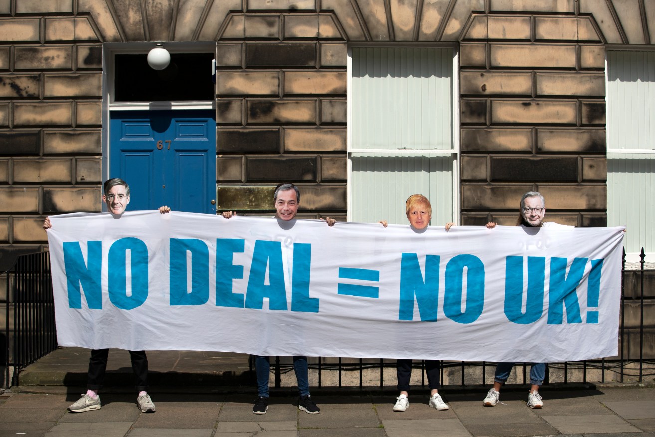 A protest in Scotland against a no-deal Brexit came after a leaked document outlined the UK impact of such a move. Photo: Jane Barlow/PA Wire