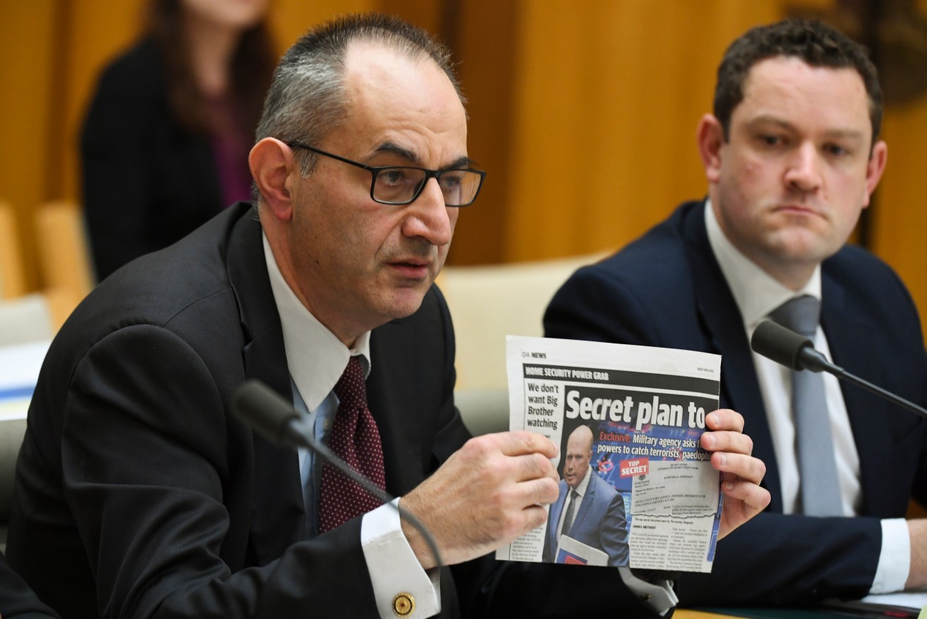 Mike Pezzullo says the person who leaked to the media an alleged move to boost spying on Australians should be jailed. Photo: AAP/Lukas Coch 