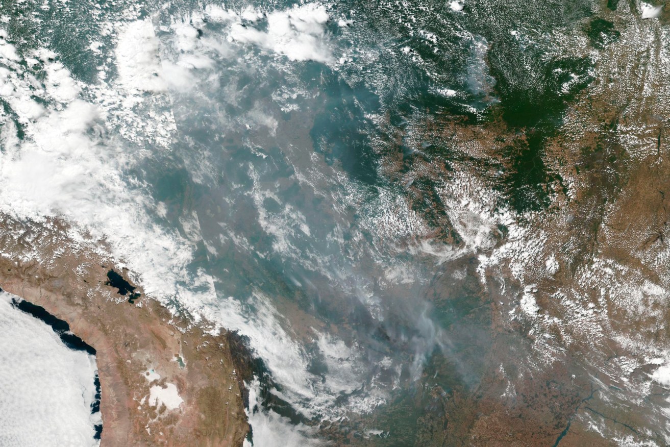 A satellite image of Amazon fires. Photo: NASA/AP