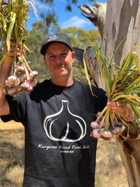 Shane Leahy of Kangaroo Island Fresh Garlic based at Stokes Bay on the island.