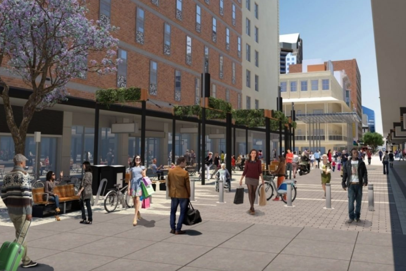 An artist's impression of the Gawler Place upgrade. Image: Adelaide City Council