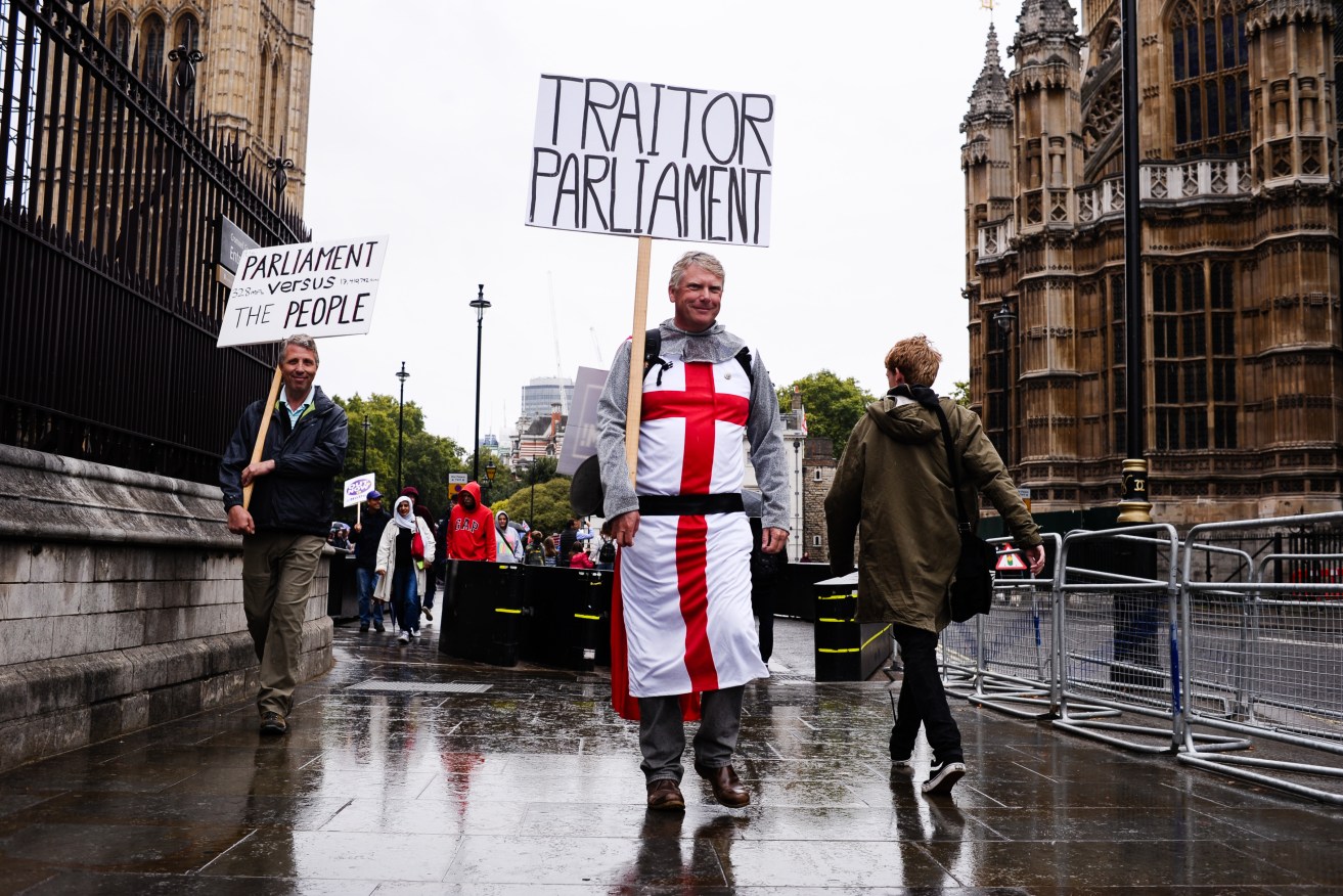Pro-Brexit supporters accuse Parliamentary opponents of defying the people's will. Photo: supplied
