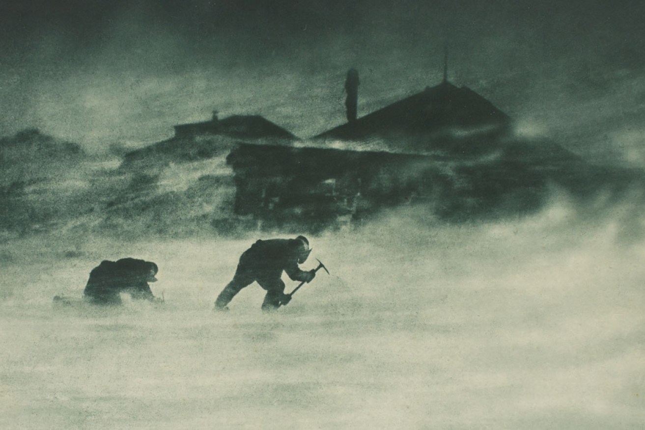'A Blizzard', by Frank Hurley: a large vintage blue-toned carbon print from the Australasian Antarctic Expedition, 1911–1914.