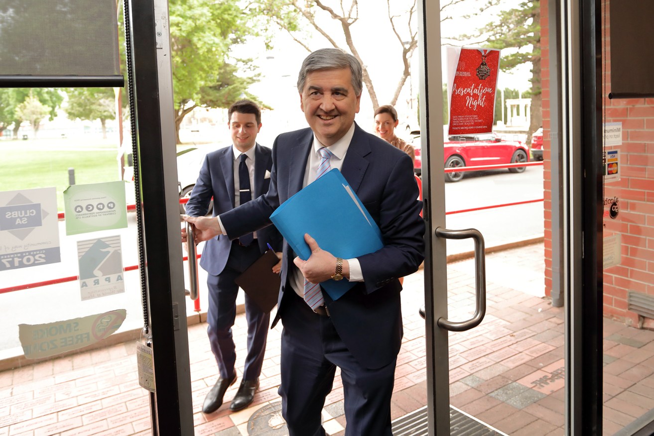 Rob Lucas arrives at the land tax forum. Photo: Tony Lewis/InDaily