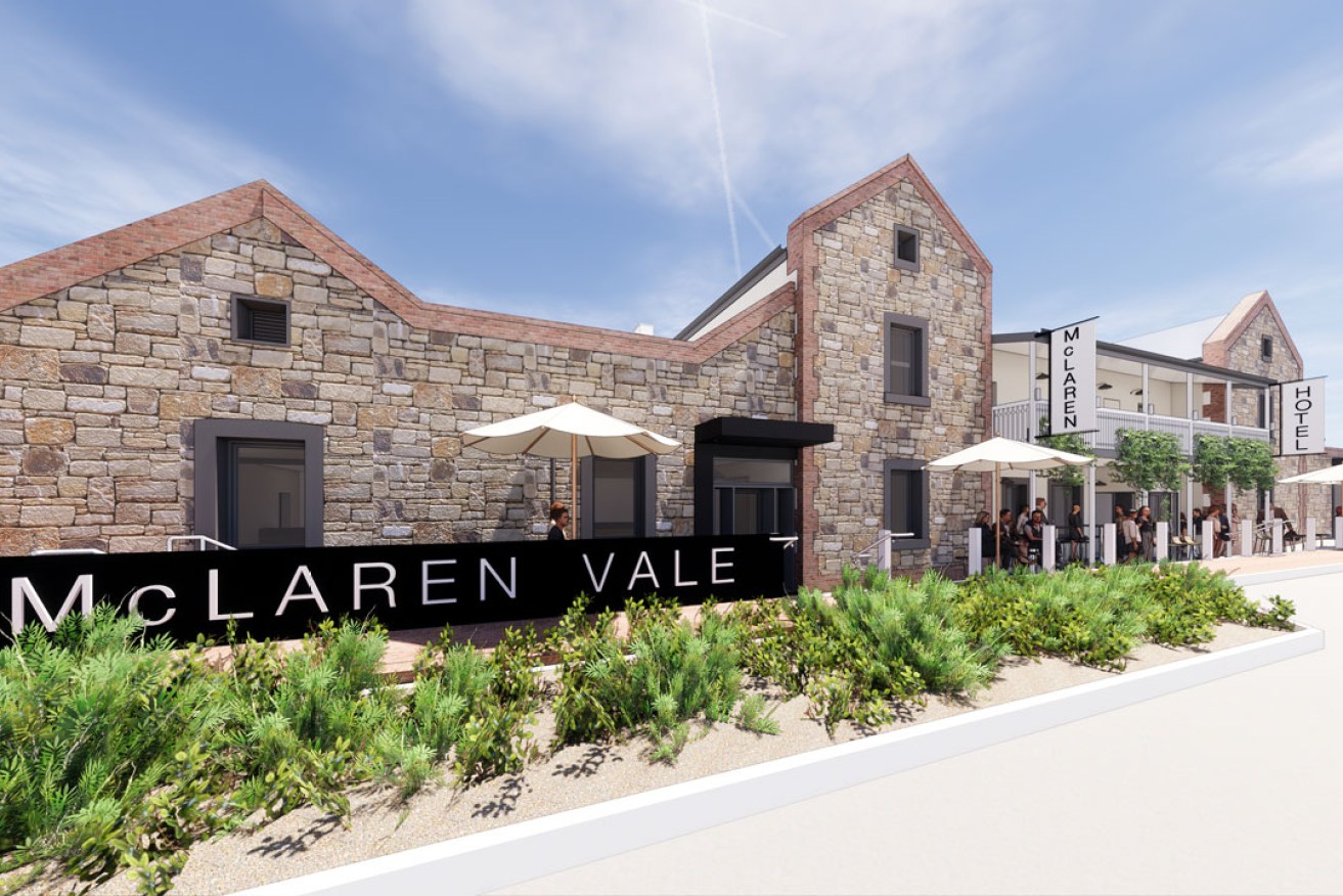 The Palmer Group's vision for the Hotel McLaren streetscape. Artist render: Woods Bagot 