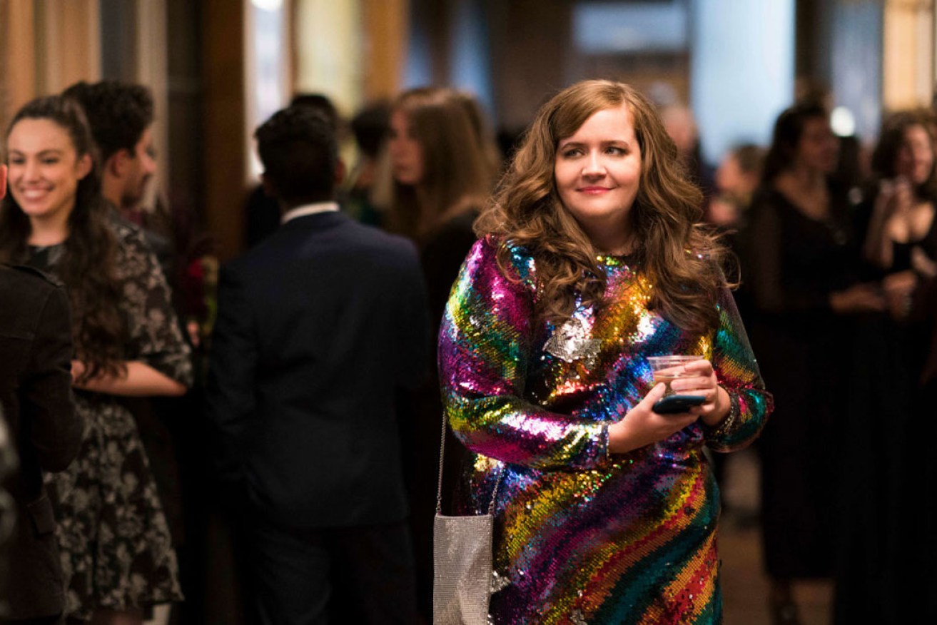 Annie (played by Aidy Bryant) makes bolder clothing choices as Shrill progresses.