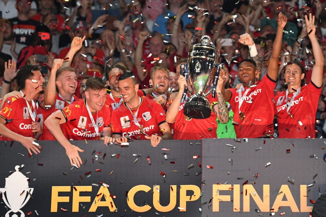 Adelaide United won the 2019 FFA Cup Final against Melbourne City at Hindmarsh, but grand finals will now be played in Sydney. Photo: AAP/David Mariuz