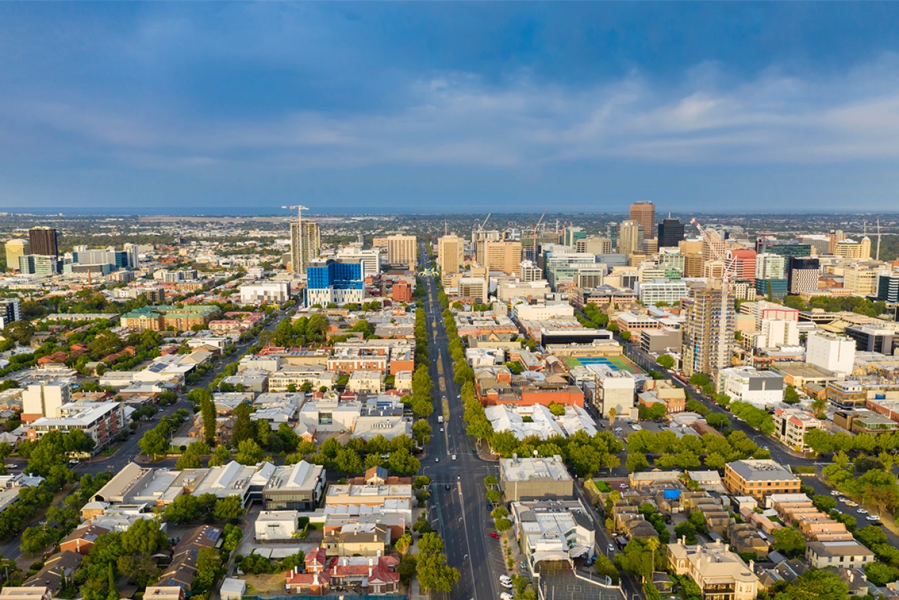 Aerial view of Adelaide in South Australia