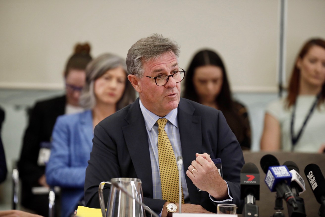 SA Health CEO Chris McGowan appearing before a parliamentary committee in 2019. Photo: Tony Lewis/InDaily