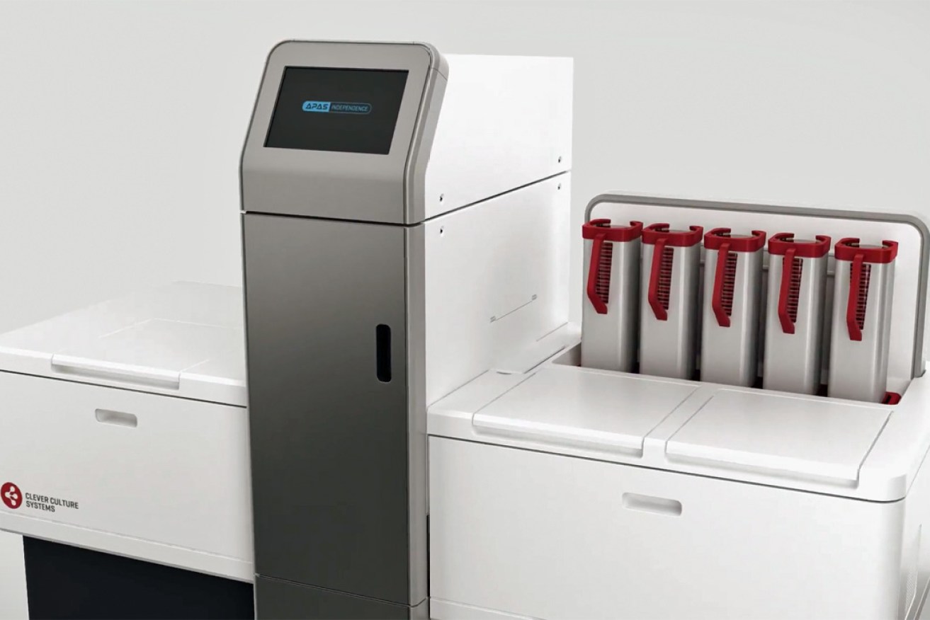 The APAS Independence instrument scans the contents of petri dishes for bacterial colonies from medical samples. Image: LBT Innovations