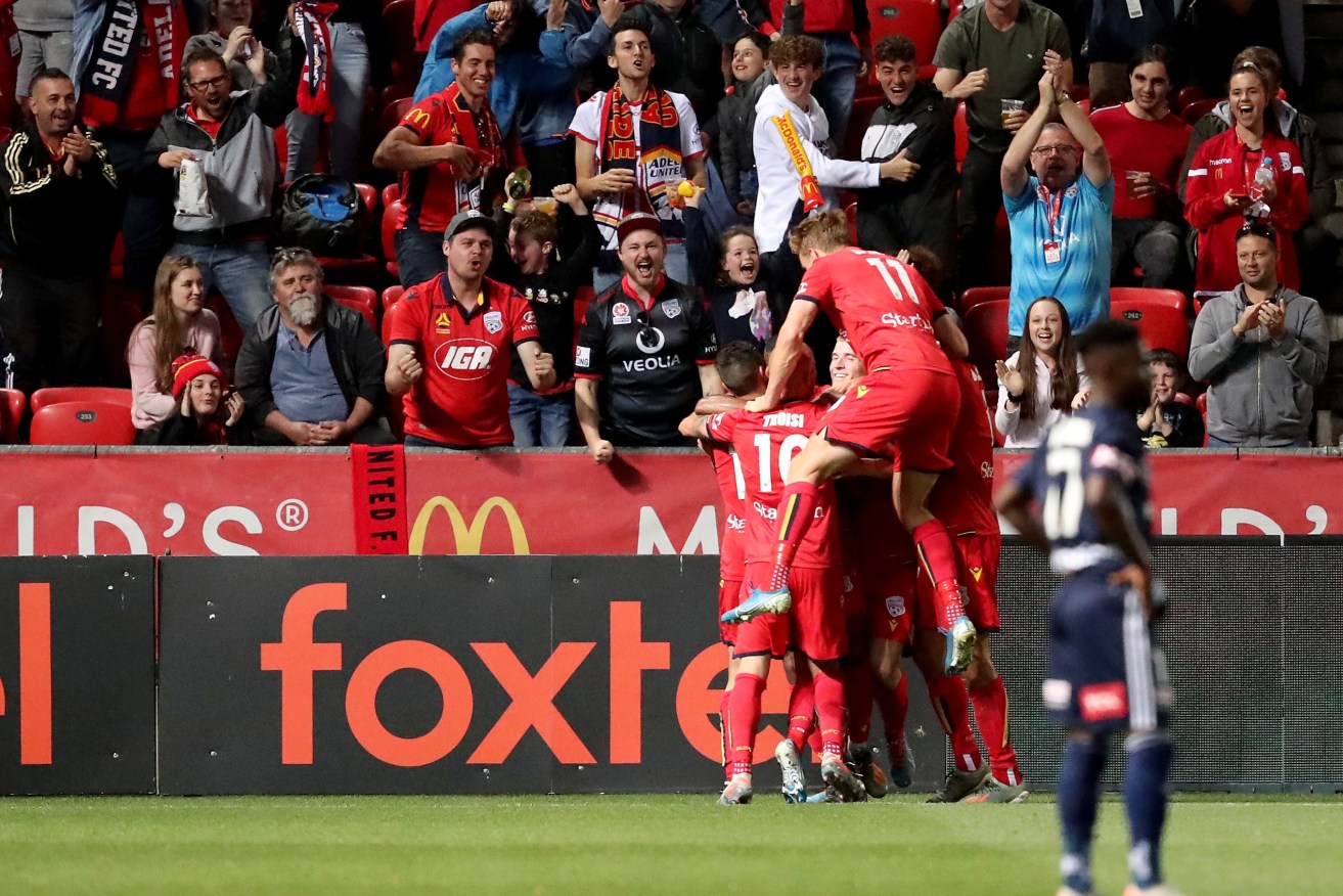 Is there any better feeling than beating Melbourne Victory? Photo: AAP/James Elsby