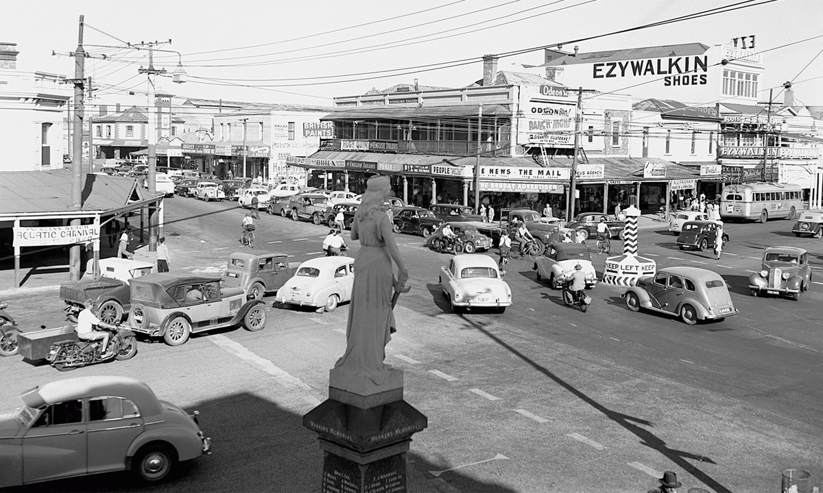 Port Adelaide's Black Diamond Corner in the 1950s. Photo: George Hutton