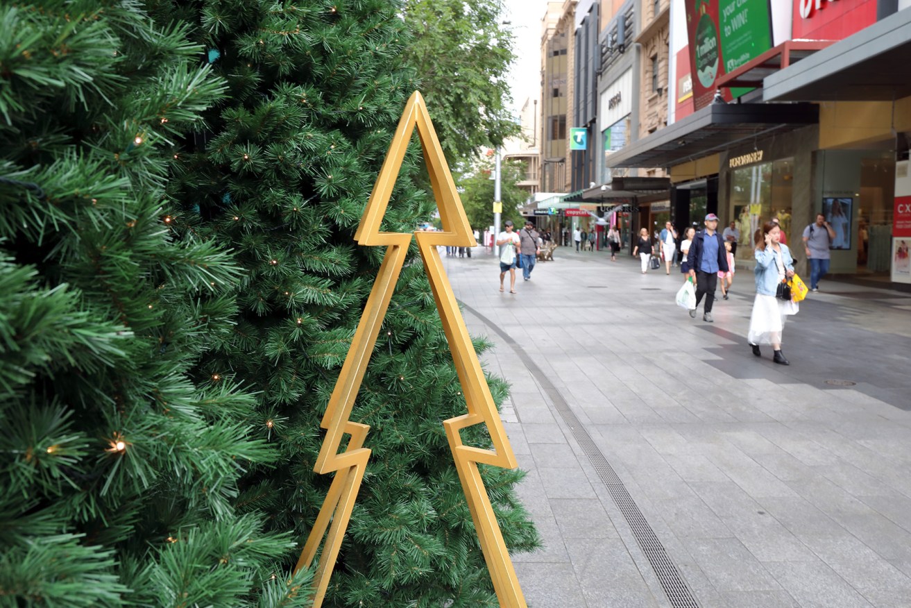 Christmas decorations in Rundle Mall. Photo: Tony Lewis / InDaily