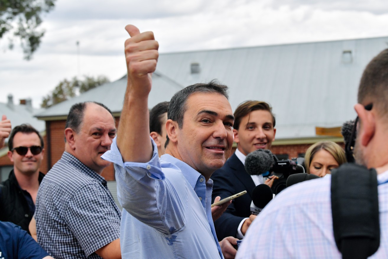 Steven Marshall campaigning before the 2018 election. Photo: Morgan Sette / AAP