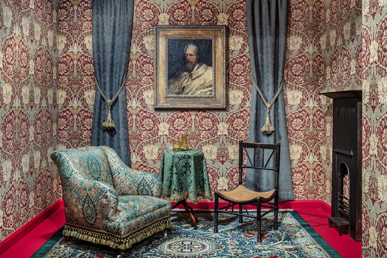 A sitting room tableau within the new Morris & Co display at the AGSA. Photo: Saul Steed