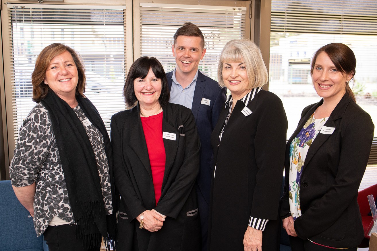 (L-R) Fiona Kelly (UCWB), Yvonne Parry (Flinders University), Mark Parry (UCWB), Alison Kimber (UCWB) and Alicia Bell (UCWB) at the UCWB Nurse Practitioner Launch. Photo: Ben Searcy