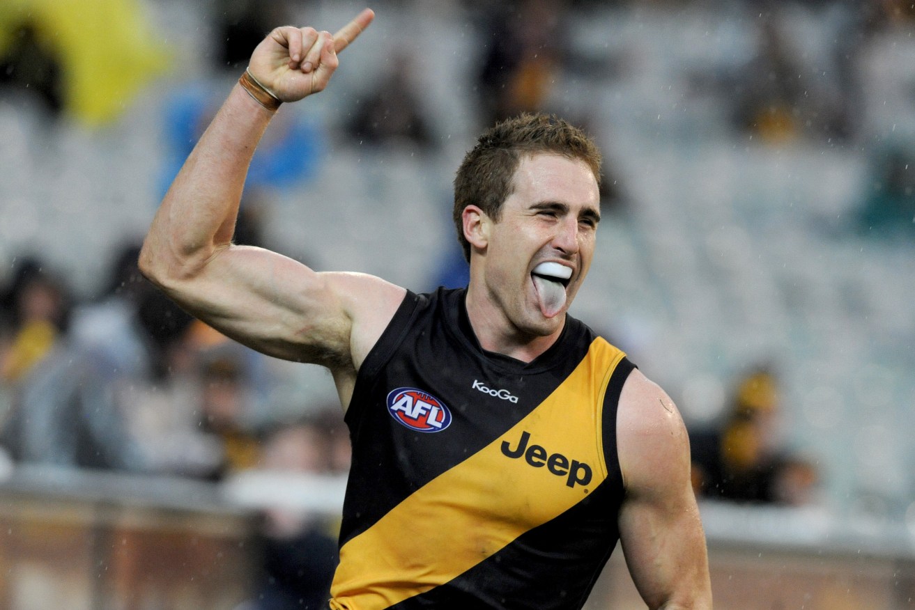 Daniel Jackson playing for the Tigers in 2013. Photo: Joe Castro / AAP