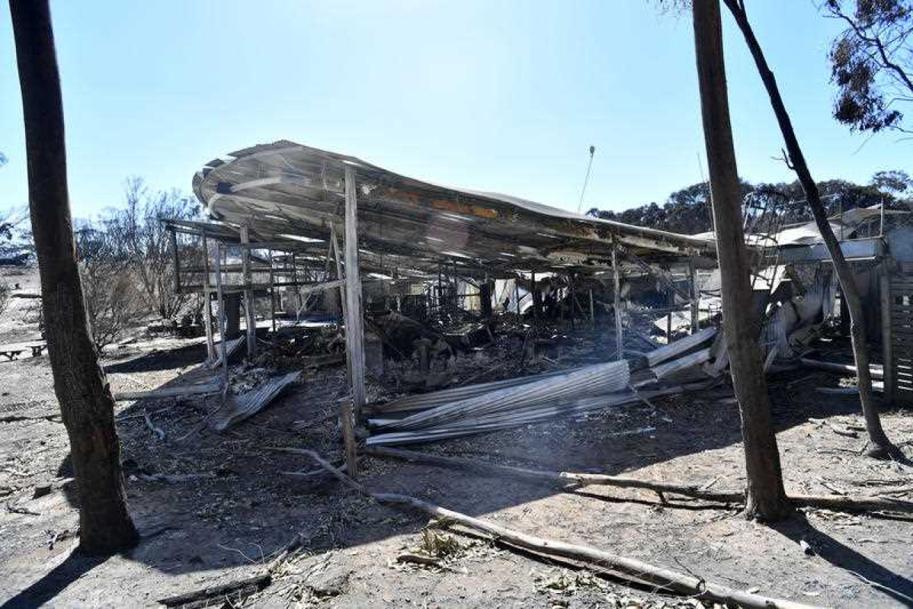 The previous Flinders Chase Visitors Centre was destroyed by the 2019/20 Kangaroo Island bushfires. Photo: David Mariuz/AAP