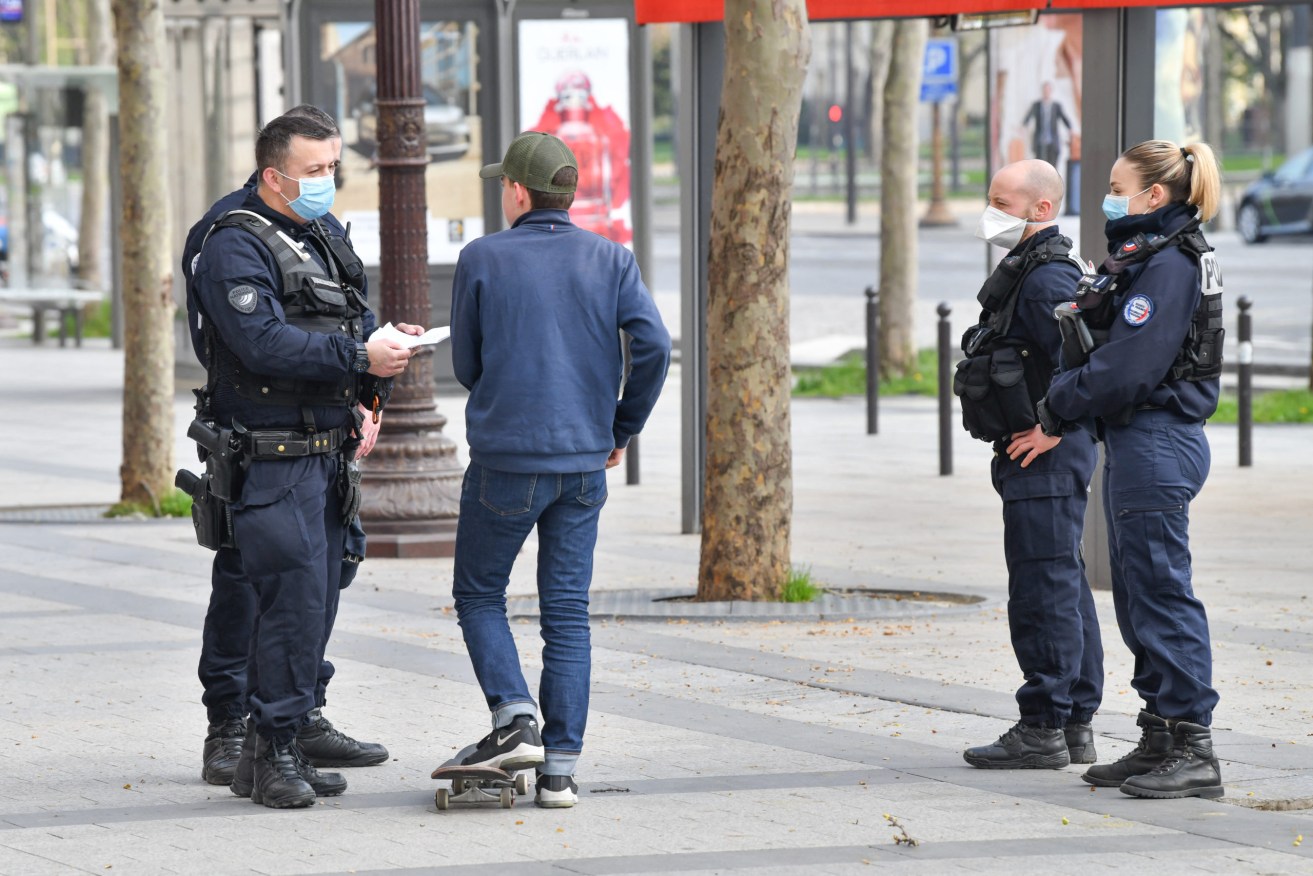 Police in Paris check documents. Photo: supplied