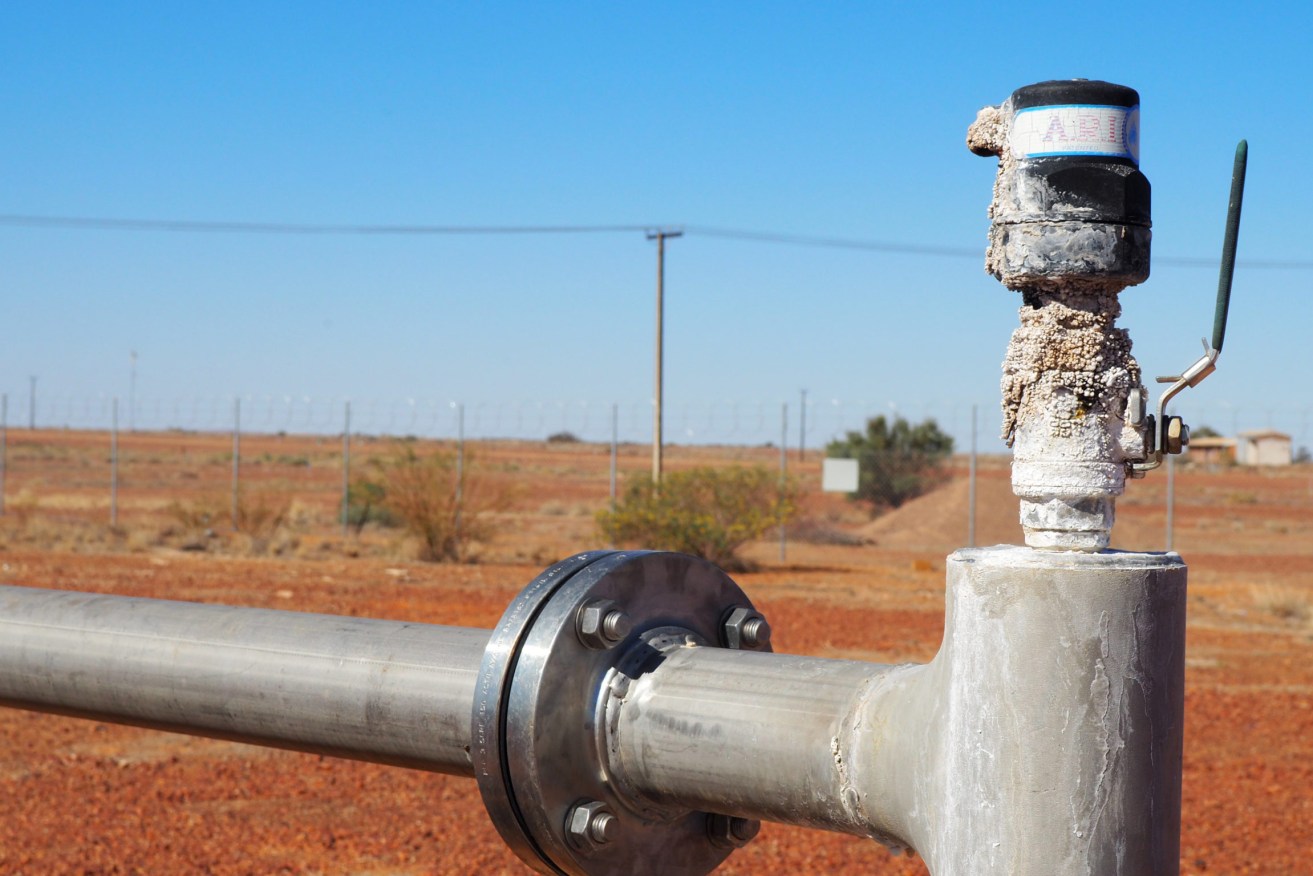 A corroded tap connected to the Oodnadatta town bore. Photo: Stephanie Richards/InDaily 