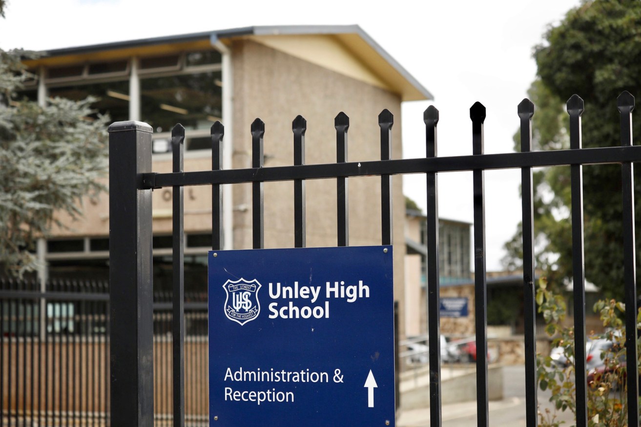 Unley High School was closed last month after a COVID-19 case was discovered. Photo: Tony Lewis / InDaily