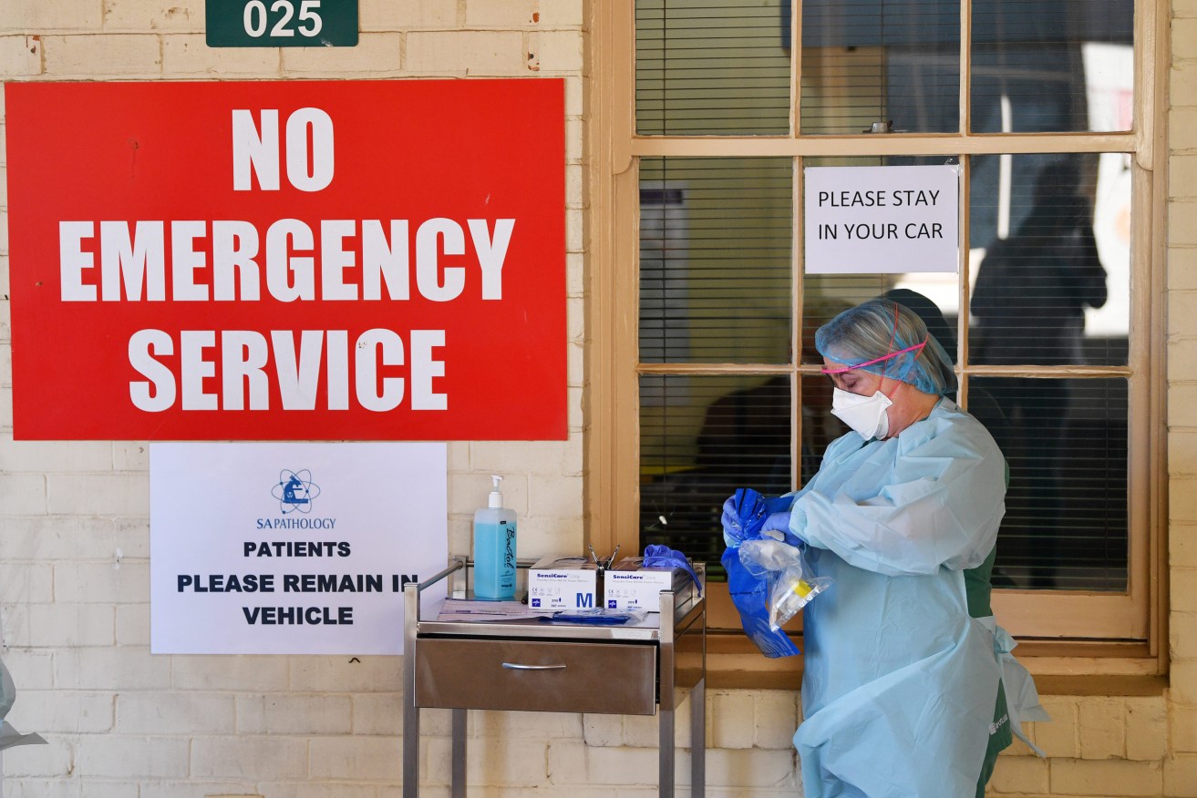 An SA Pathology testing facility at the Repat Hospital site in Adelaide. Photo: AAP/David Mariuz