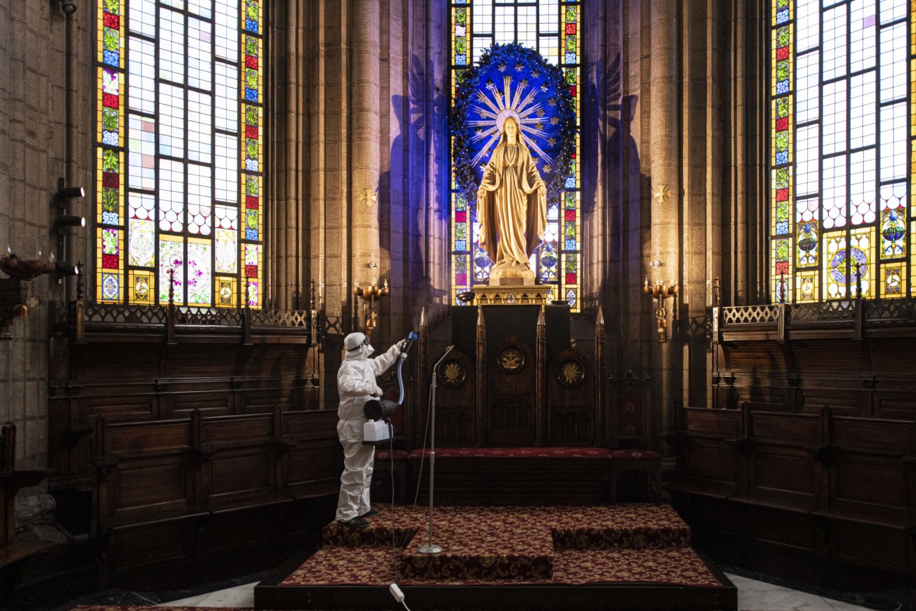 A church is disinfected in Istanbul, Turkey. Photo supplied