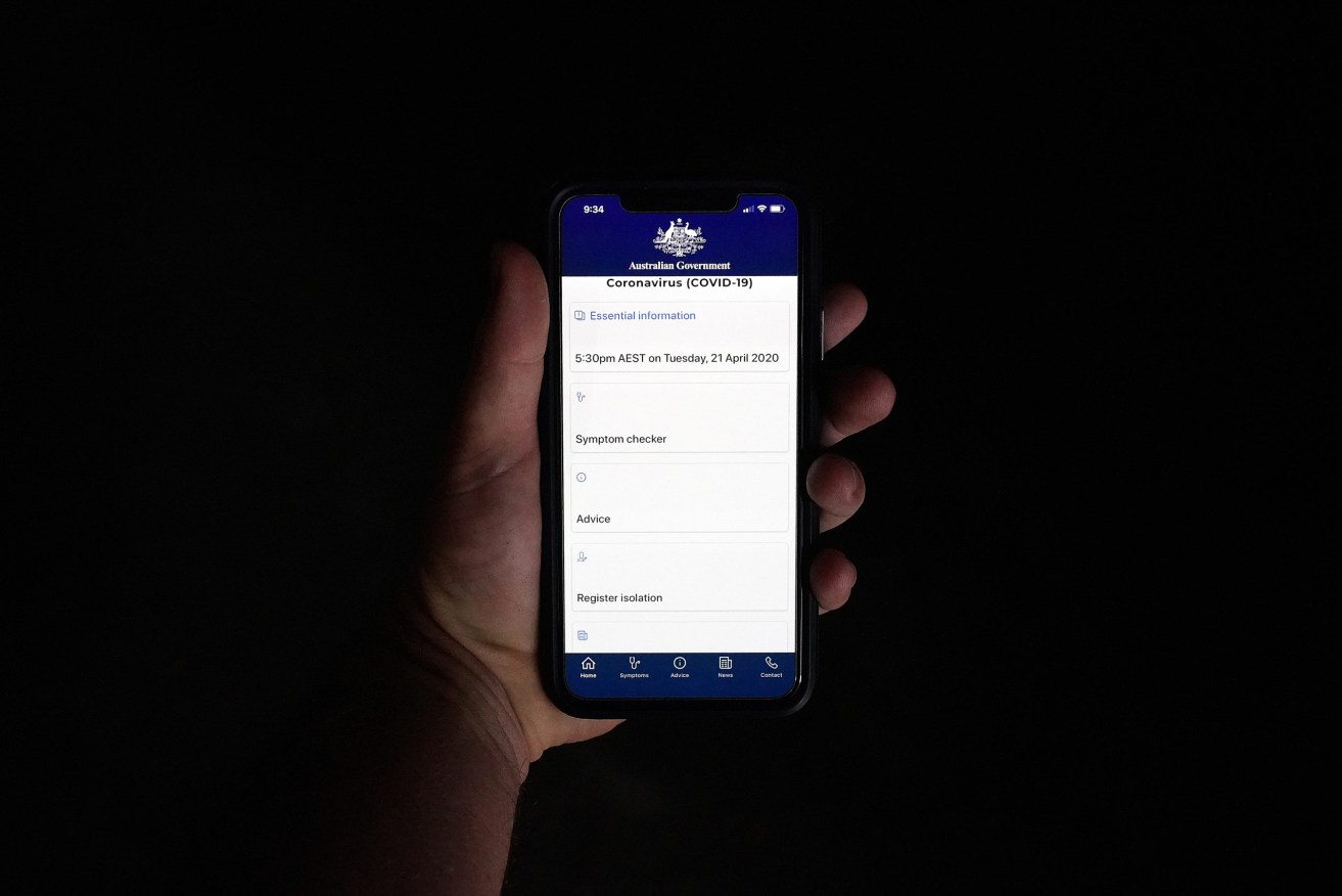 The Federal Government's COVID-19 app. It plans to release a new app aimed at tracing the spread of the virus.  Photo: AAP/Dave Hunt