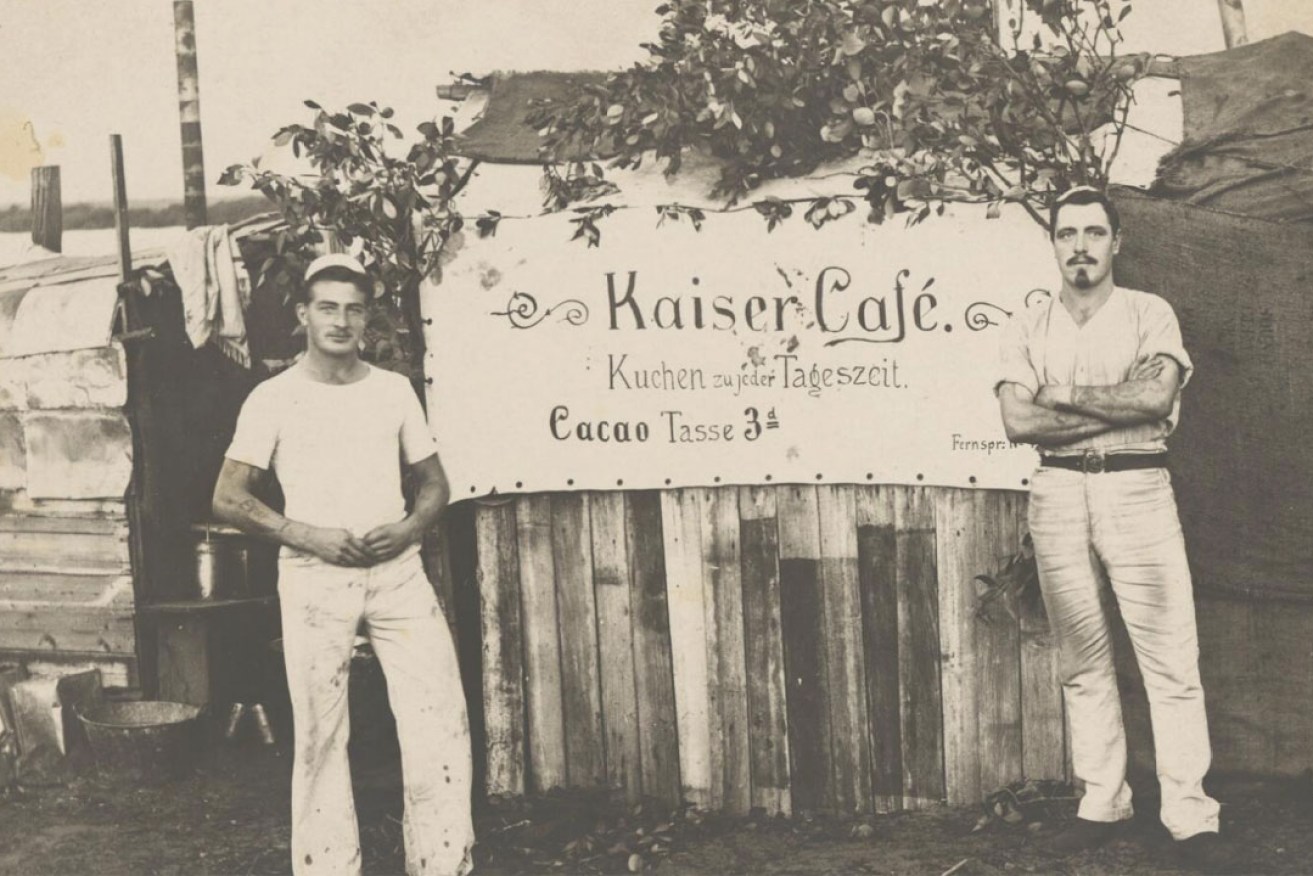 'The Kaiser Cafe', as pictured in 'Interned: Torrens Island 1914–1915'. Photo: National Library of Australia  