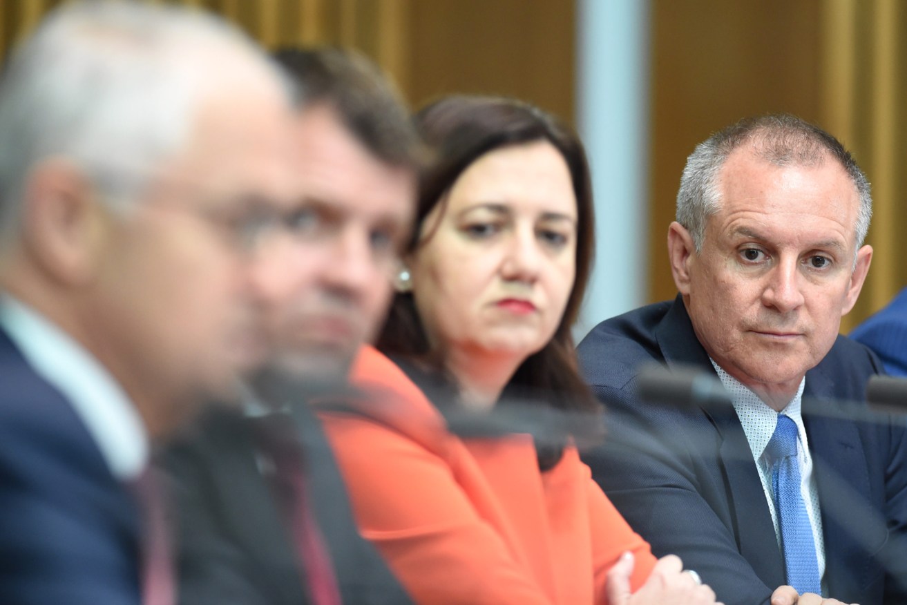 Jay Weatherill looking unimpressed at a COAG meeting as Premier. Photo: Lukas Coch / AAP