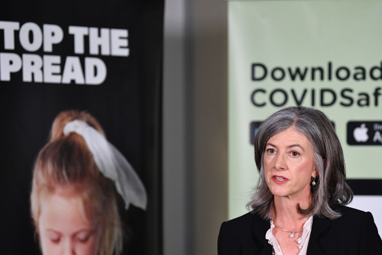 SA Chief Public Health Officer Dr Nicola Spurrier at a previous media conference. Photo: David Mariuz / AAP