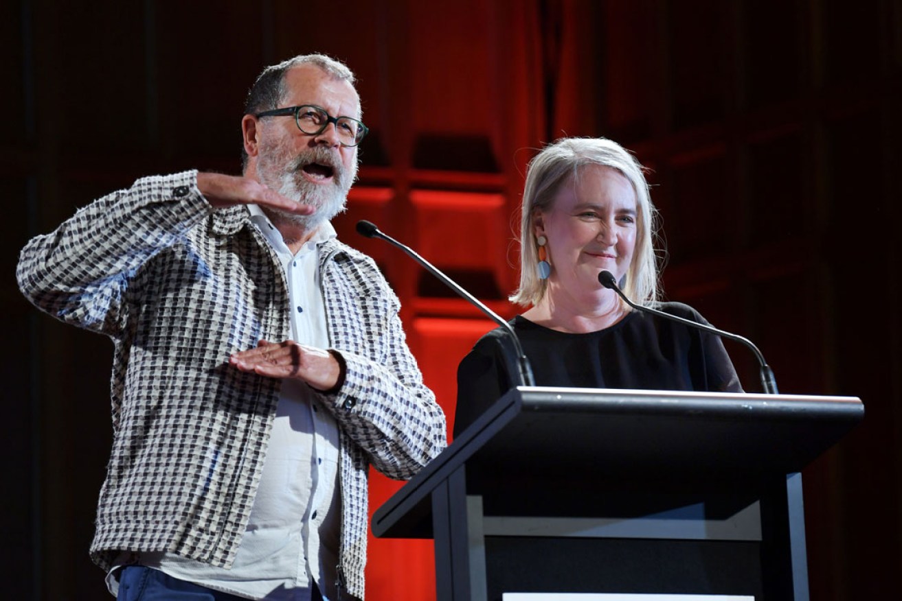 Neil Armfield and Rachel Healy at the 2020 Adelaide Festival program launch. Photo: AAP