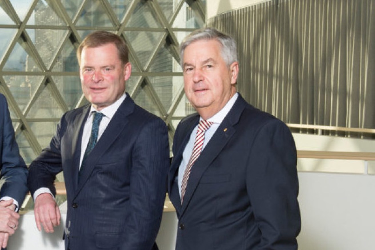 Adelaide University's vice-chancellor Peter Rathjen (left) has gone on unexplained indefinite leave, while chancellor Kevin Scarce ended his term abruptly on Monday. 