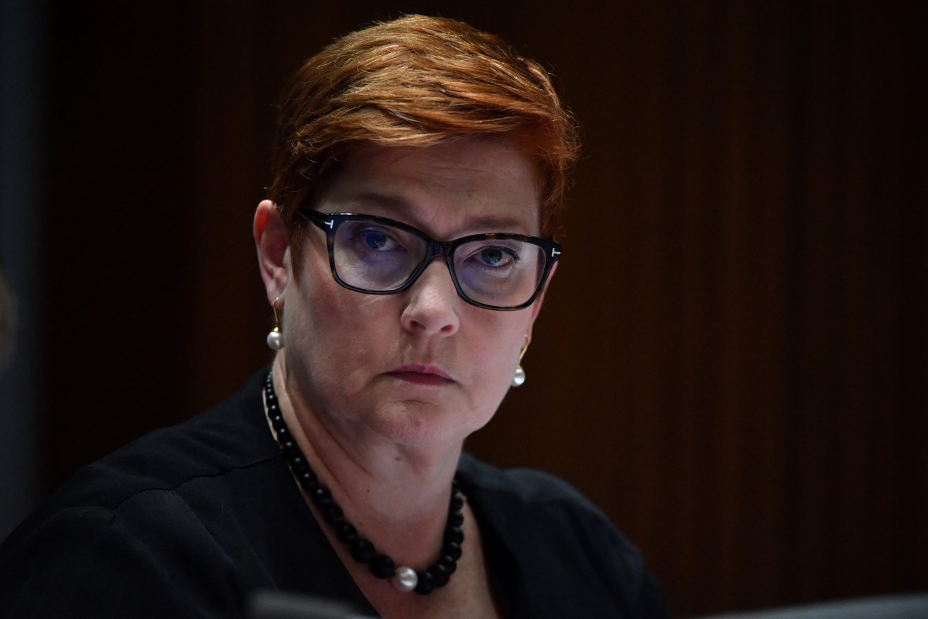 Foreign Affairs minister Marise Payne. Photo: AAP/Mick Tsikas