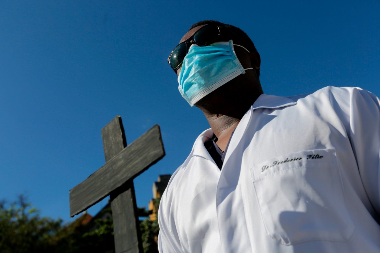 Doctors in Brazil react to COVID-19 deaths. Photo: Suamy Beydoun/AGIF (via AP)
