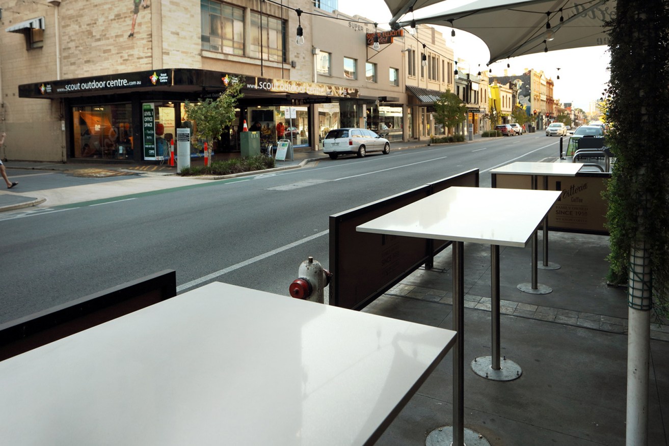 City restaurants and cafes have been significantly impacted by COVID-19 restrictions. Photo: Tony Lewis/InDaily