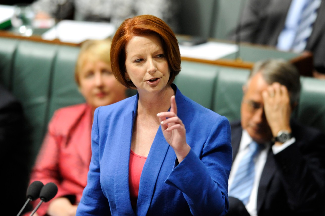 Julia Gillard during her Prime Ministership. Photo: AAP/Lukas Coch