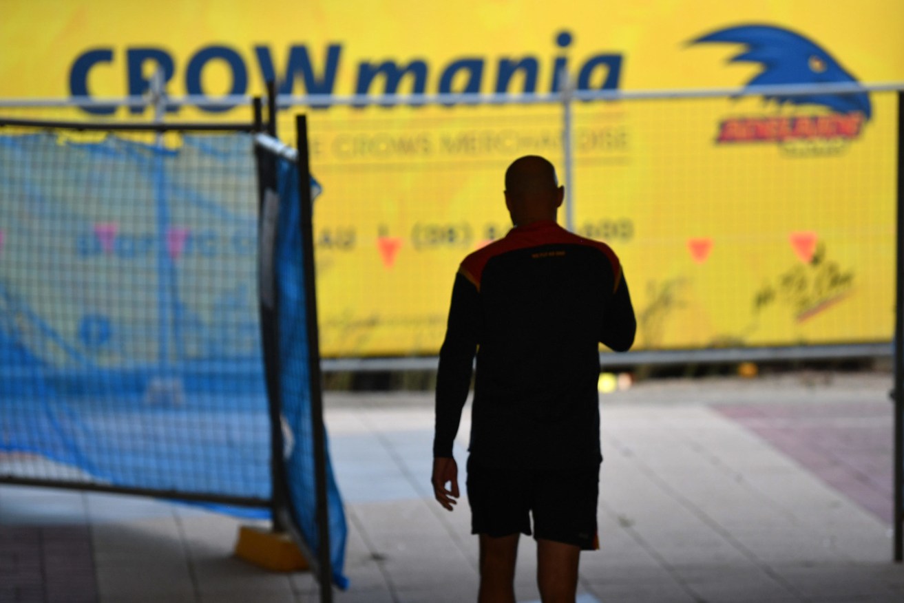 Crows coach Matthew Nicks at the clubs West Lakes training base. A move to the city is now likely to be years away. Photo: AAP/David Mariuz