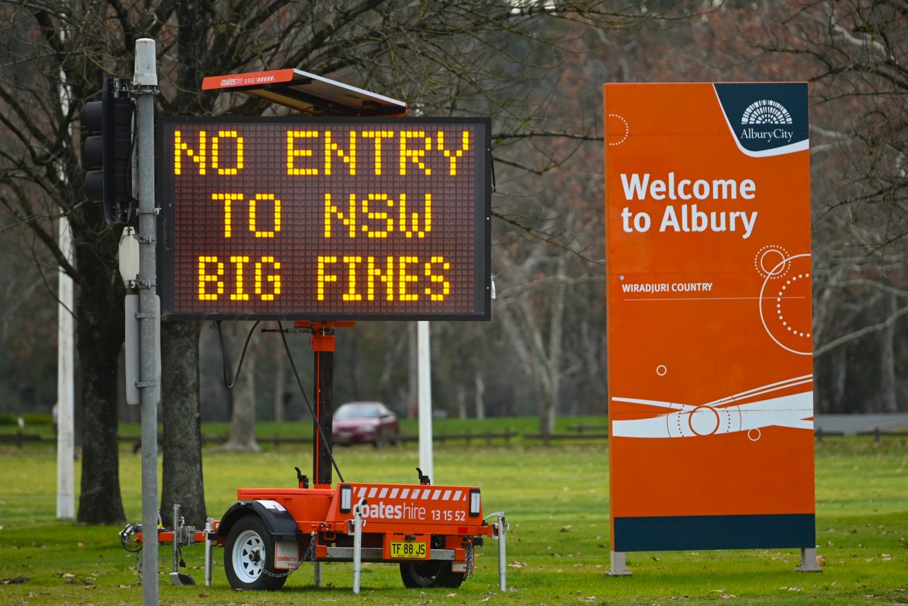 NSW shut its border to Victoria on Tuesday. South Australia will follow from midnight Wednesday. Photo: AAP/Lukas Coch