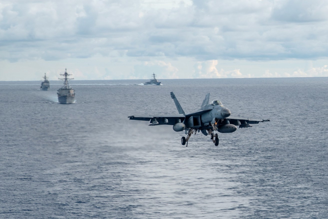 A US Navy drill in the South China Sea last month. Photo supplied