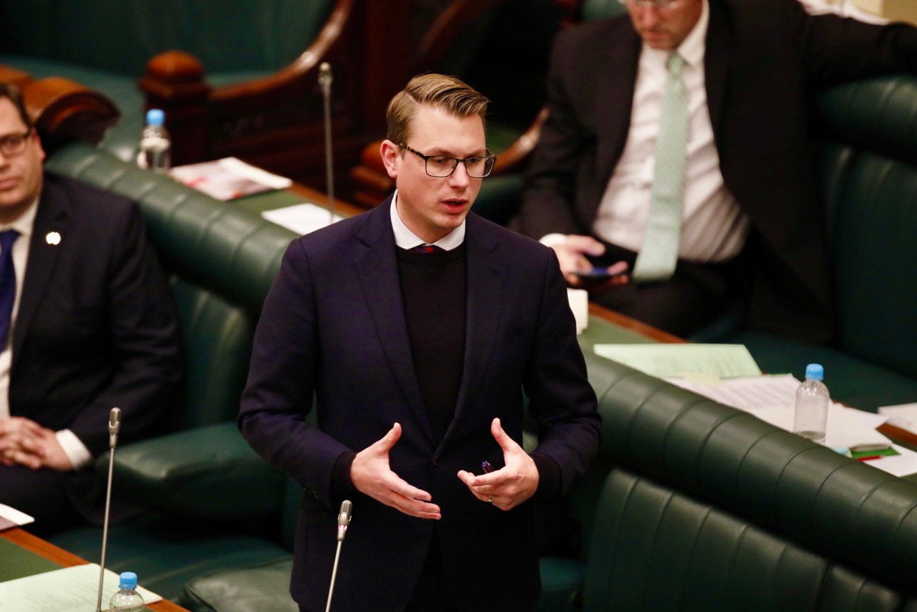 Stephan Knoll in Parliament today. Photo: Tony Lewis/InDaily
