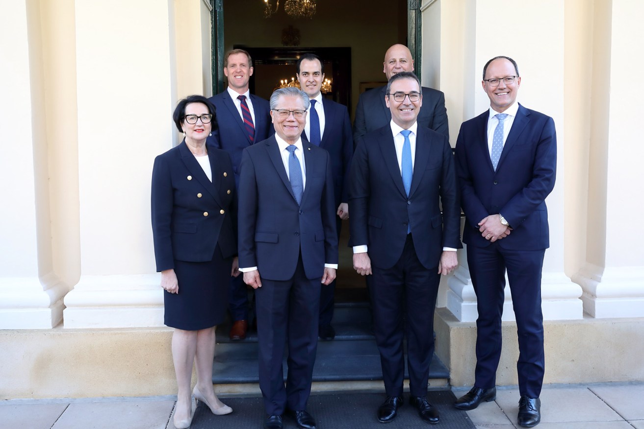 Premier Steven Marshall with his newly-appointed Ministers at Government House. Photo: Tony Lewis / InDaily