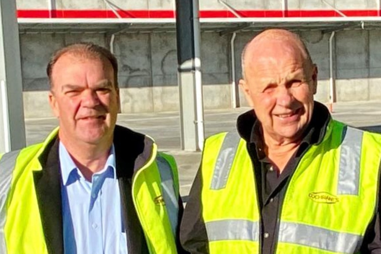 Martin Robb, left, with Peter Cochrane, has been appointed CEO at Cochrane's, one of the state's biggest transport companies.